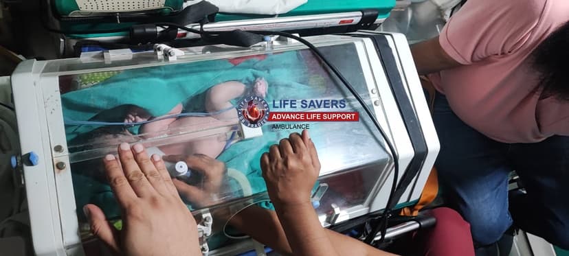 Pre-Mature Baby Shifted in NICU Ambulance To Delhi