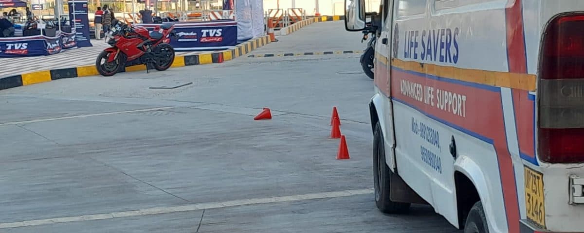 Lifesavers BLS AMBULANCE back-up at TVS BIKE RACE